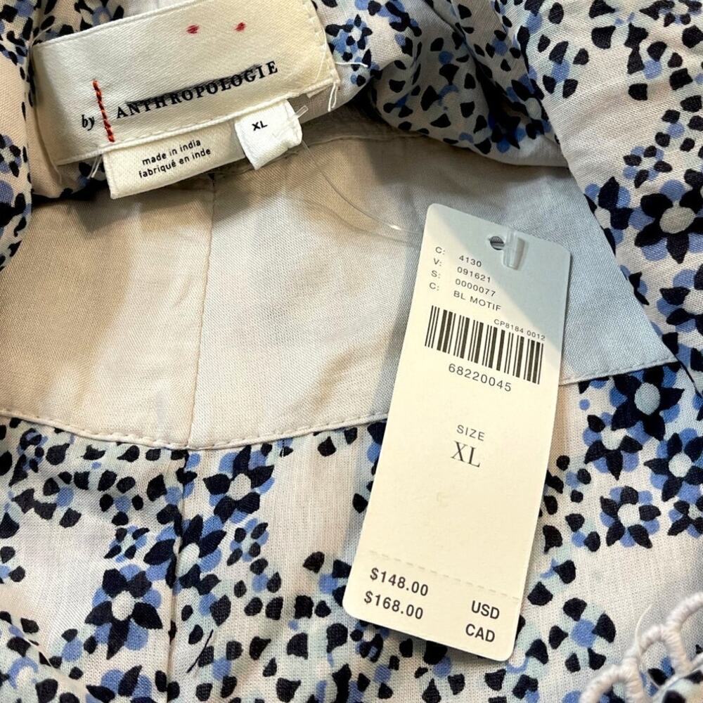 Anthropologie V-Neck Plunge Tunic Mini Dress Womens Size XL Blue White Black NWT - Picture 9 of 14